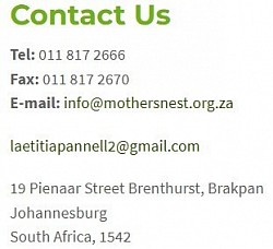 Feel free to make contact with our Angels at Mothers Nest.....My DAD use to be one of them